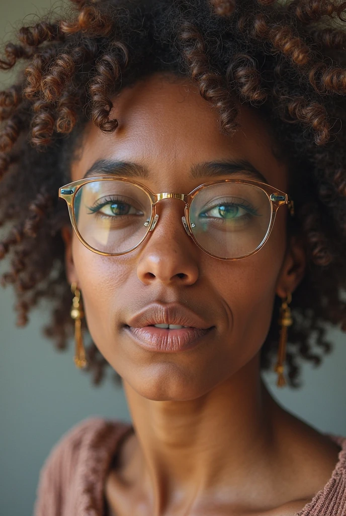 Woman wearing gold glasses